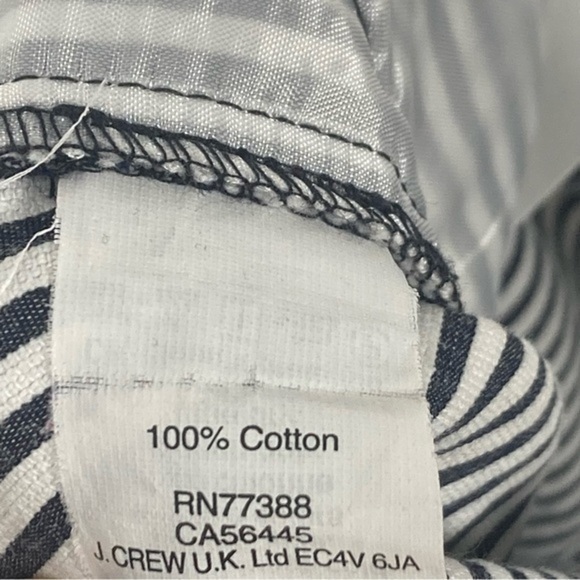 J. Crew Women’s 100% Cotton Seersucker Black/White Stripe Capri Pants (size 2) - Picture 7 of 9